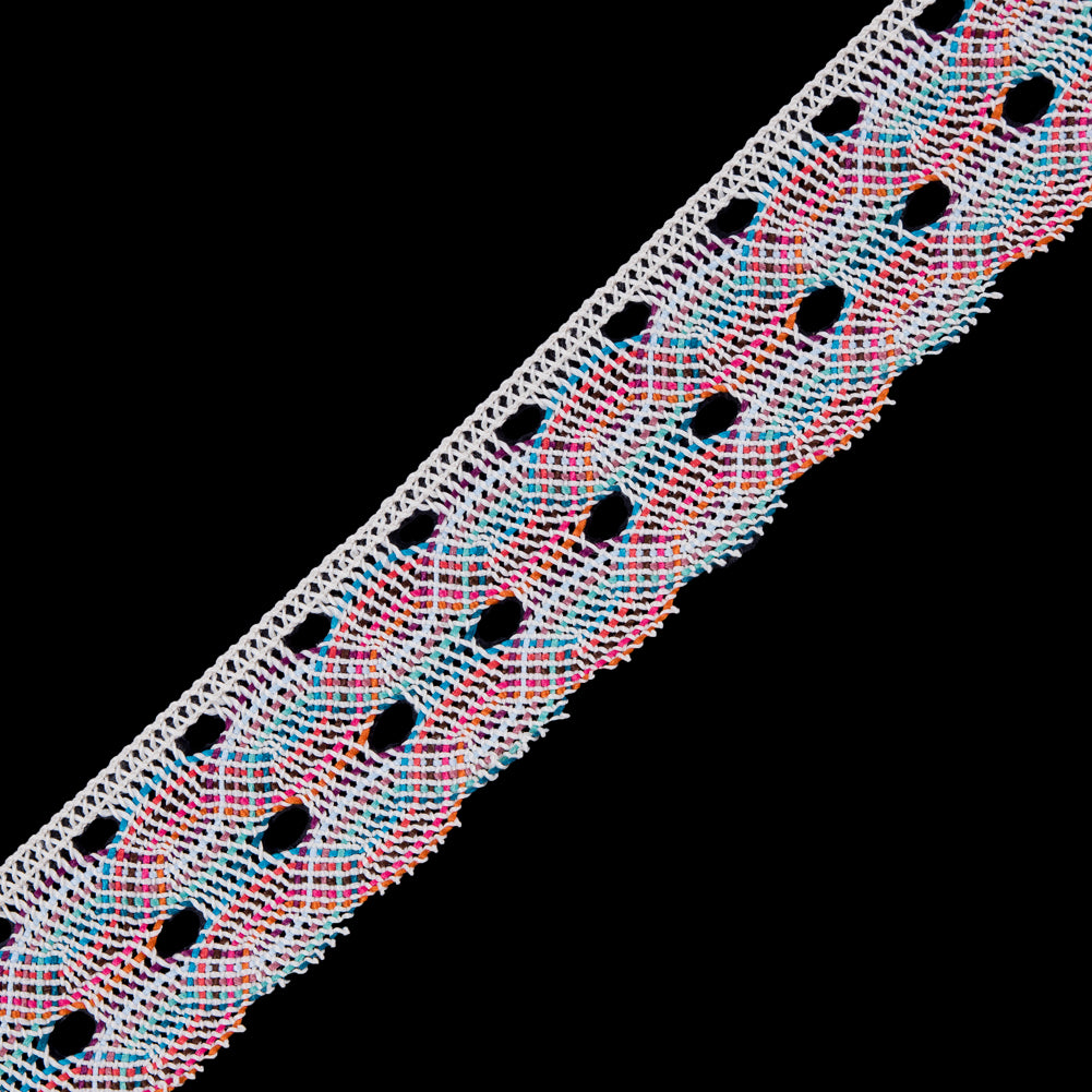 Ivory Multicolor Crochet Trim - 1.75