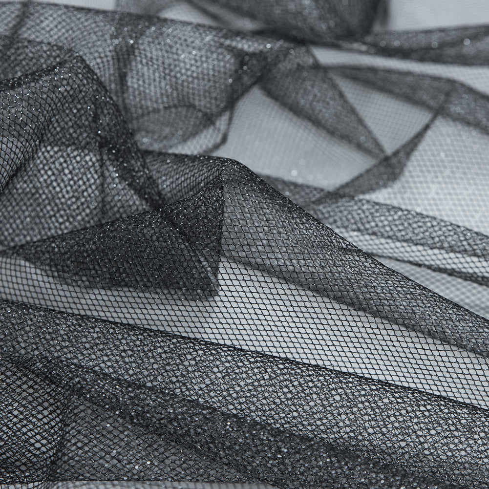 Metallic Tulle - Silver on Black - Joann Fabrics