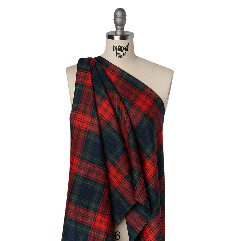 Virgin Wool Twill Made in Italy - Red, Green and Blue Plaid - Joann Fabrics