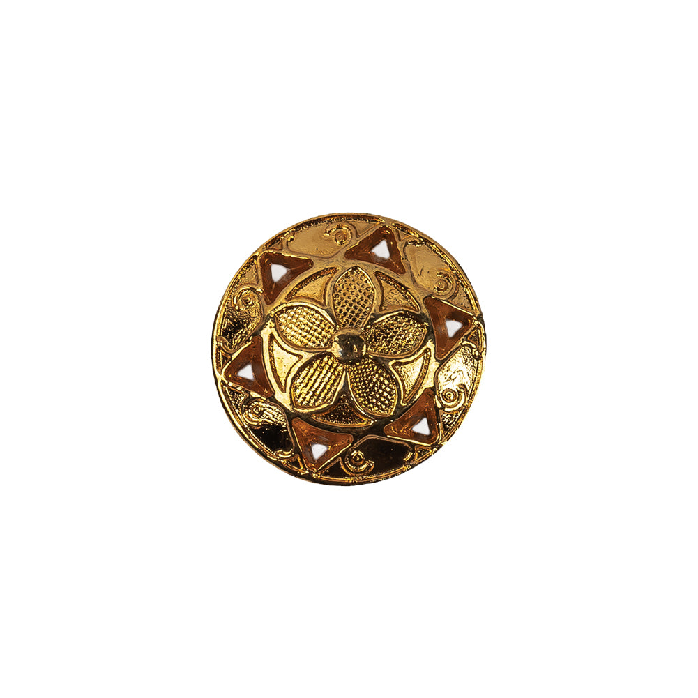 Italian Gold Floral Shank Back Button - 24L/15mm - Joann Fabrics