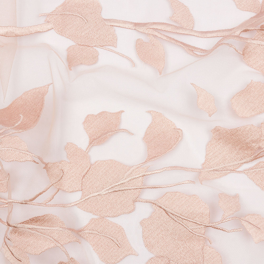 Embroidered Tulle Lace - Nude Leafy Branches - Magnolia Collection - Joann Fabrics