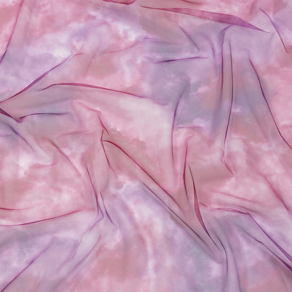 Magenta and Purple Abstract Watercolor Printed Tulle - Joann Fabrics
