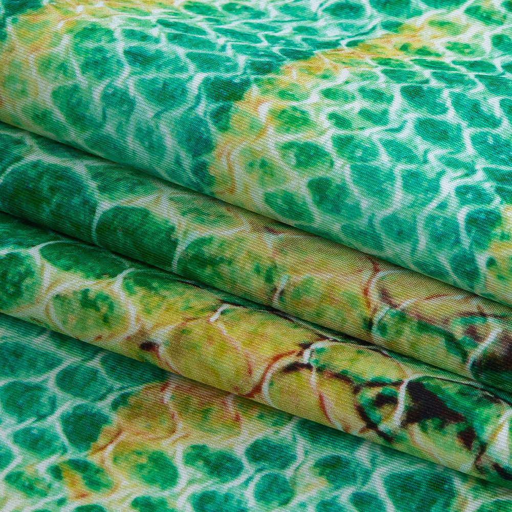 Compression Swimwear Tricot, UV Protective with Aloe Vera Microcapsules - Arcadia and Yellow Python - Caye Collection - Joann Fabrics