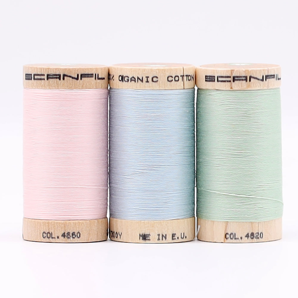 SCANFIL® 30wt Organic Pima Cotton Thread Trio Set - 3ct 300yd Spools - Baby Pastels - Joann Fabrics