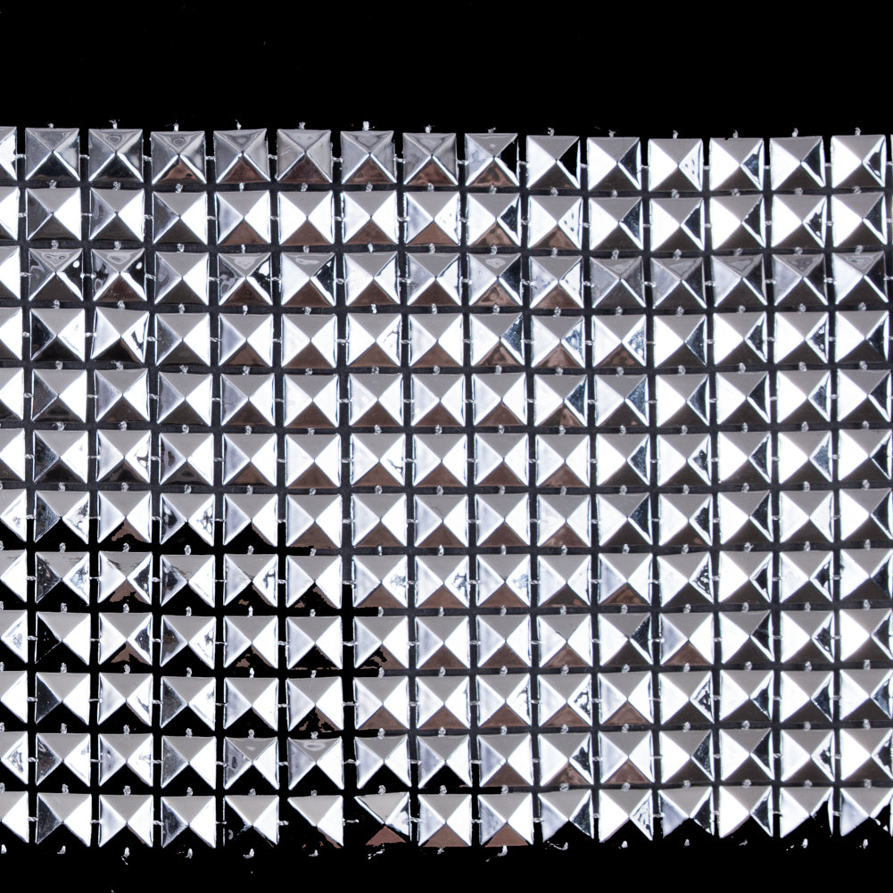 Silver Pyramid Studs Trimming - 4