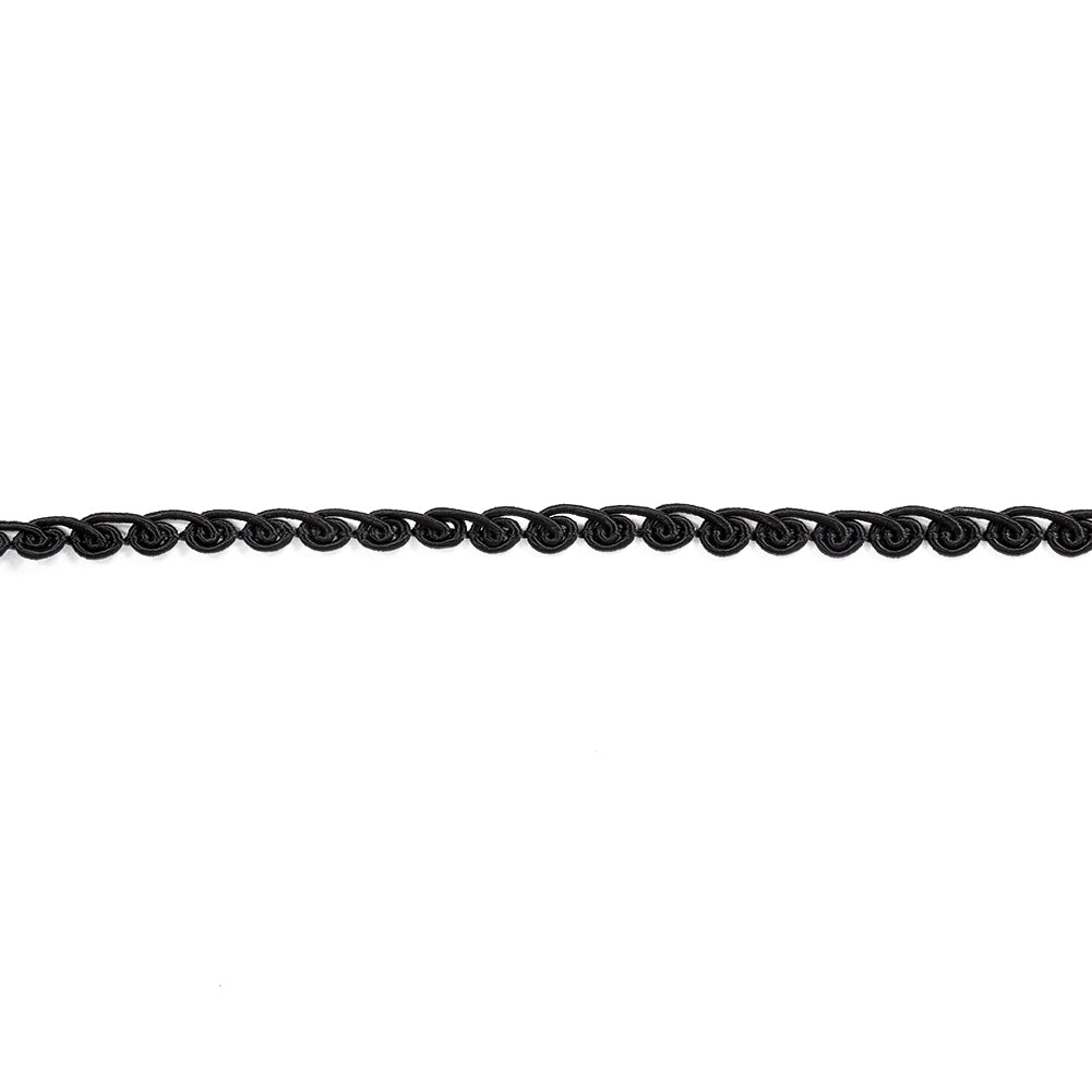 Black Loop de Loop Gimp Braided Trim - 0.375
