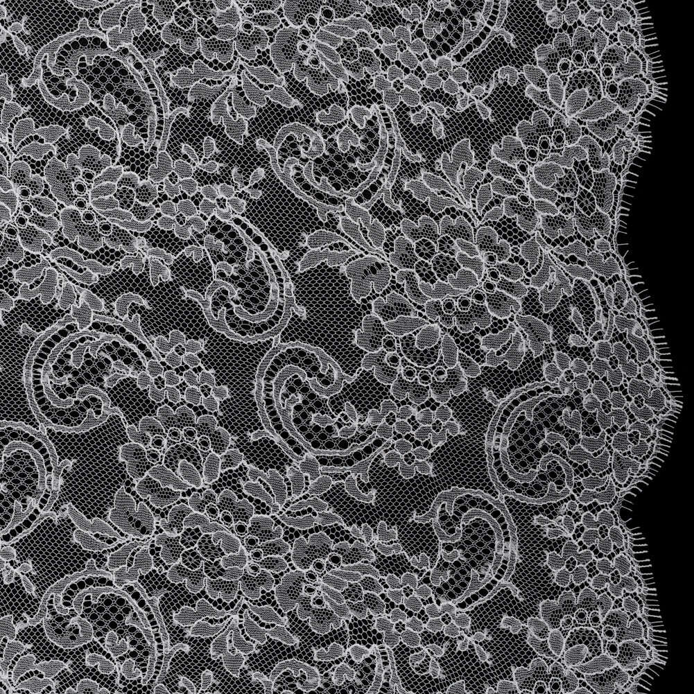 French Chantilly Lace with Scalloped Edges by Solstiss - White Delicate Floral - Joann Fabrics