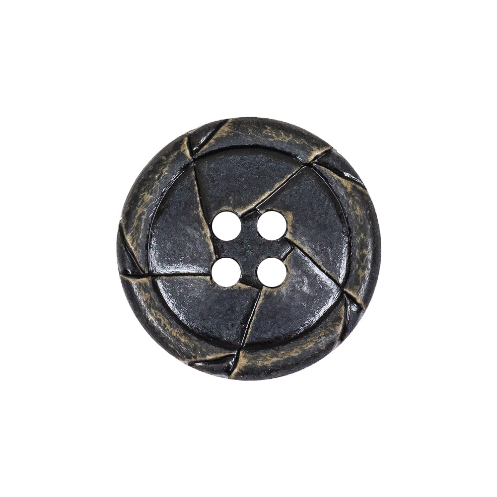 Antique Black Knotted Leather-Look 4-Hole Plastic Button - 36L/23mm - Joann Fabrics