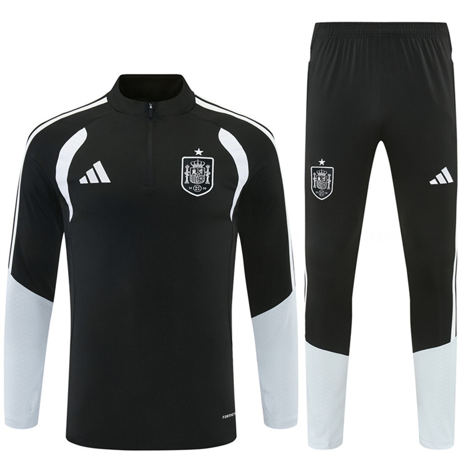 Spain 2026 Long Sleeve Training Set - Black Top & Black Pants - UnitedFutballJersey