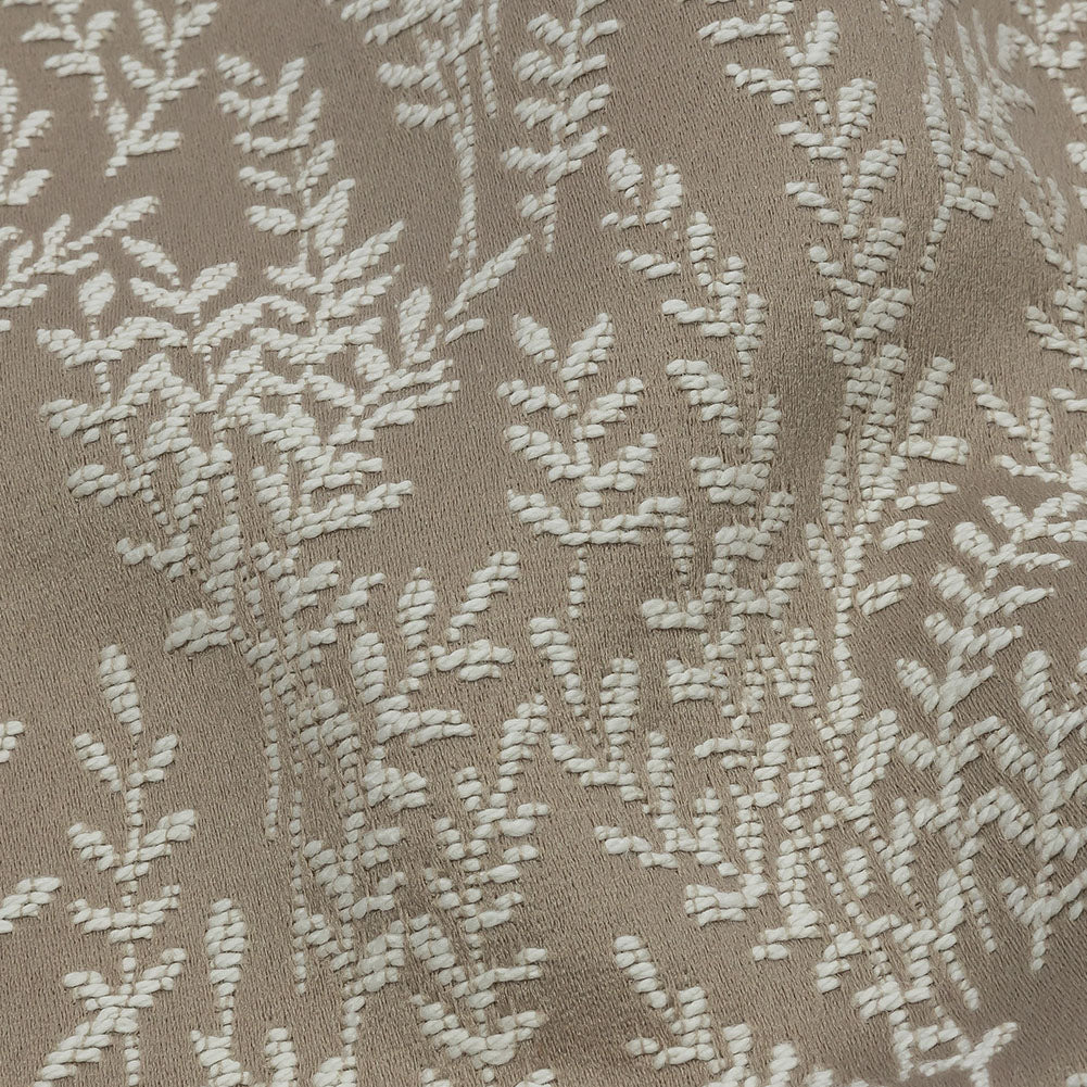 Drapery Jacquard - Putty Little Leaves - British Imported - Joann Fabrics