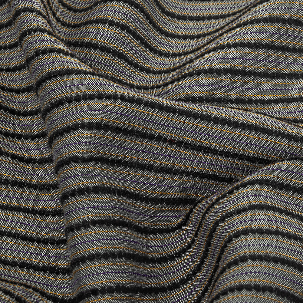 Gray, Daisy Daze and Royal Purple Striped Blended Rayon Woven - Joann Fabrics