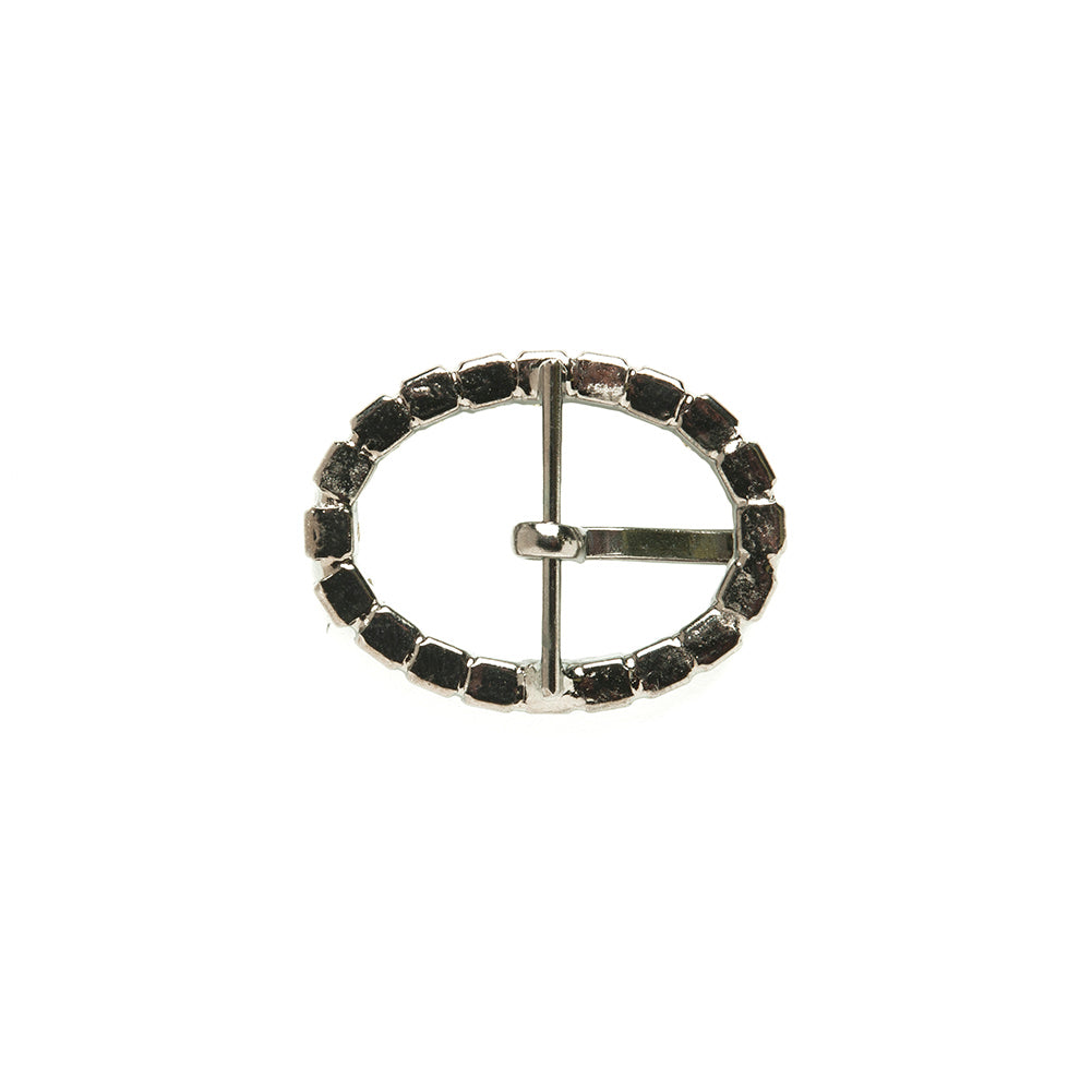 Swarovski Black Diamond and Gunmetal Oval Rhinestone Buckle - 1.125