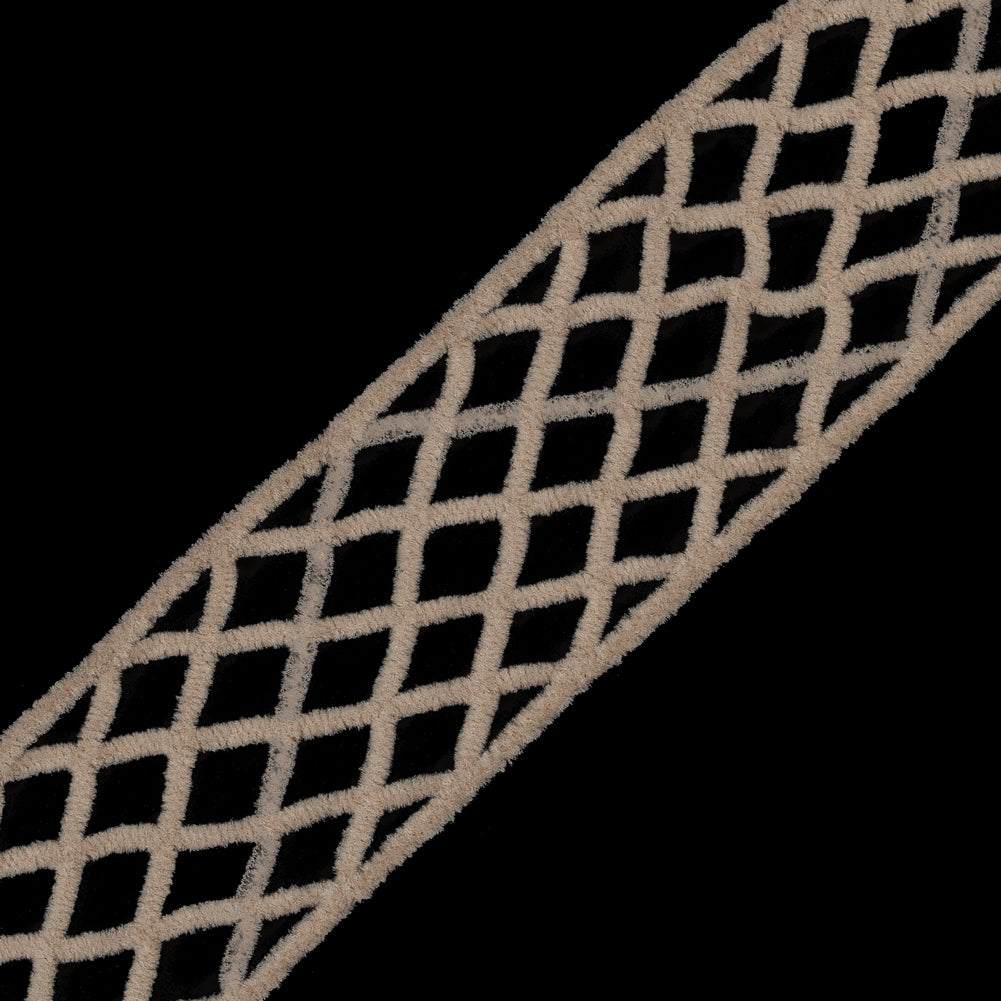 Champagne Criss Cross Chenille Trim - 2