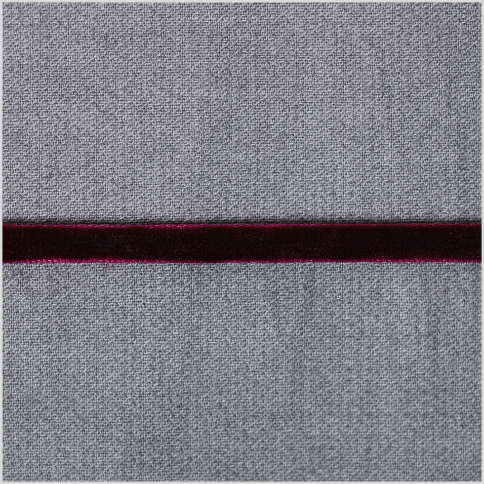 Dark Plum Double Face Velvet Ribbon - 1/8