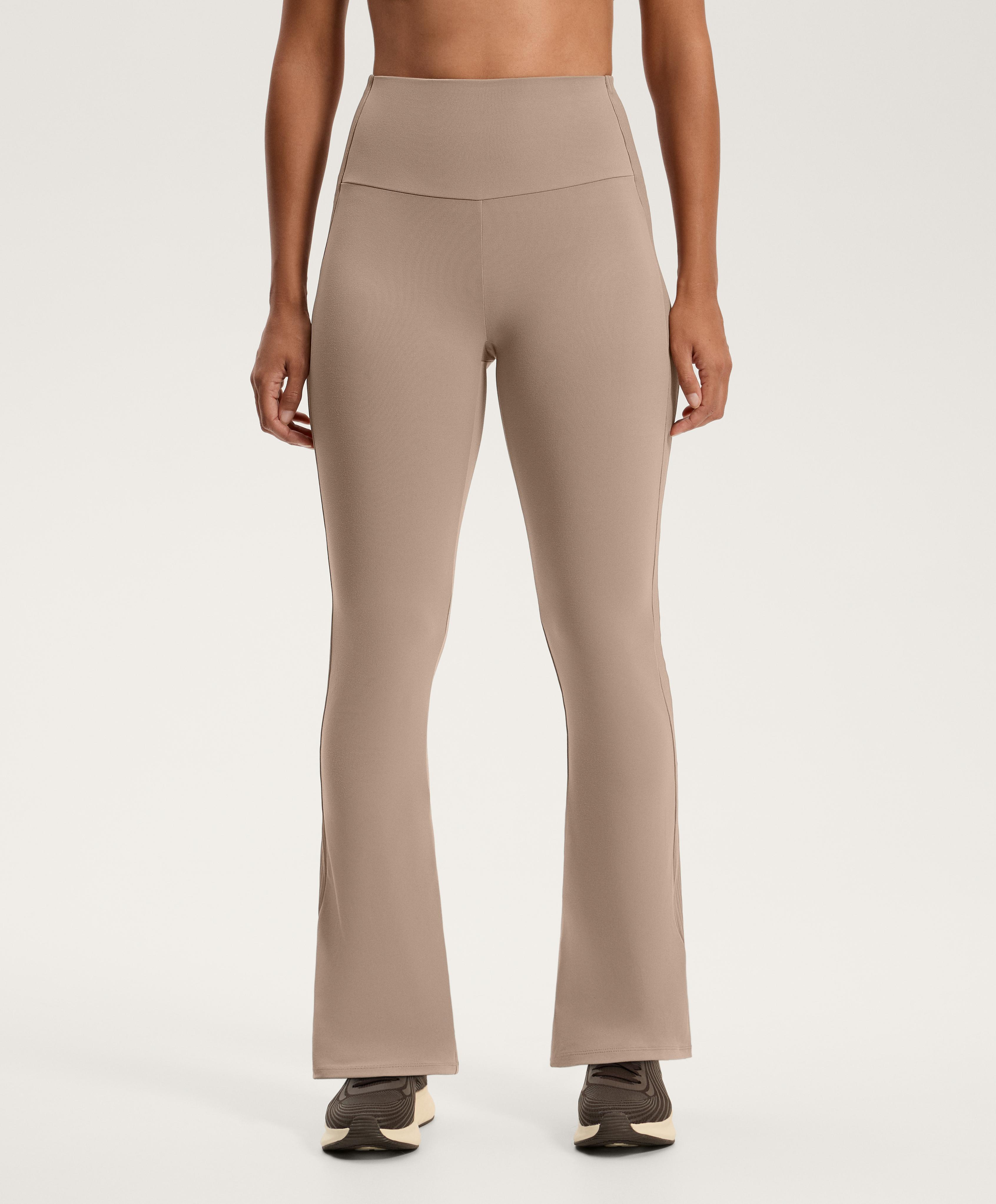 High-rise Comfortlux rib flare trousers