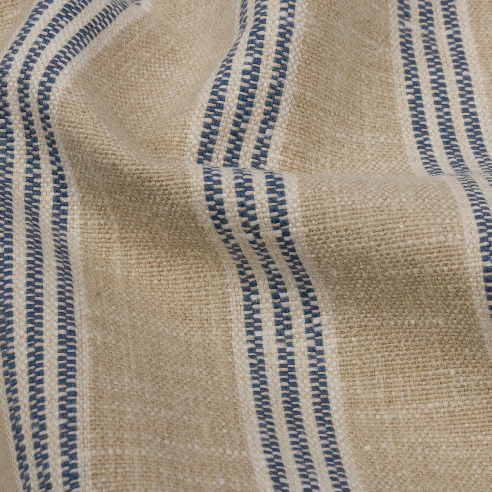 Slubbed Cotton and Polyester Woven - Indigo Striped - British Imported - Joann Fabrics