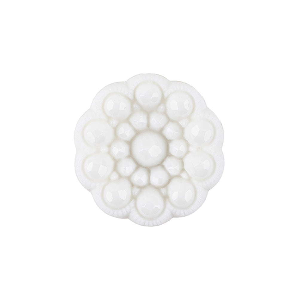 Italian White Decorative Circles Floral Shank Back Button - 36L/23mm - Joann Fabrics
