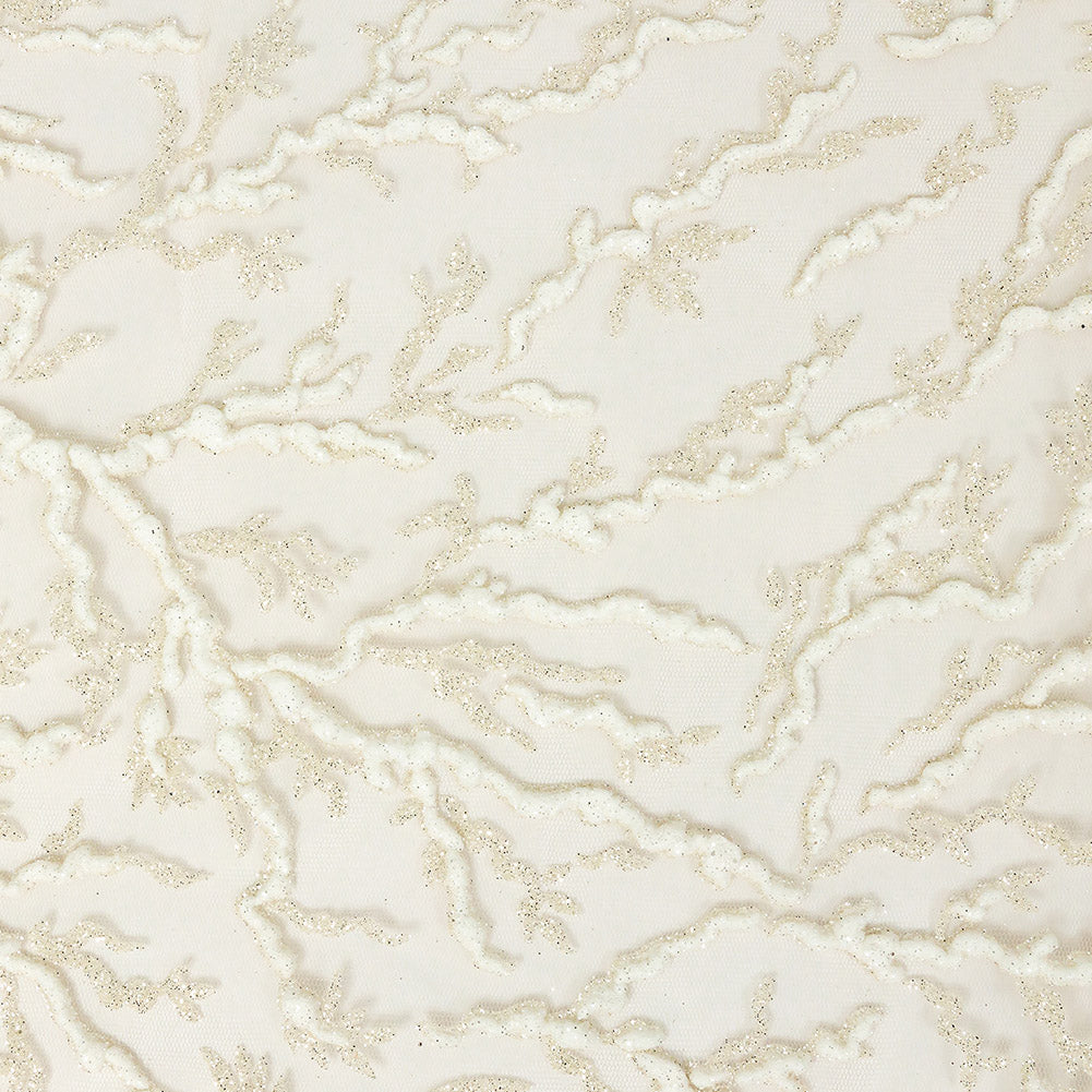 3D Puffy Glitter Tulle - Light Champagne and White - Joann Fabrics