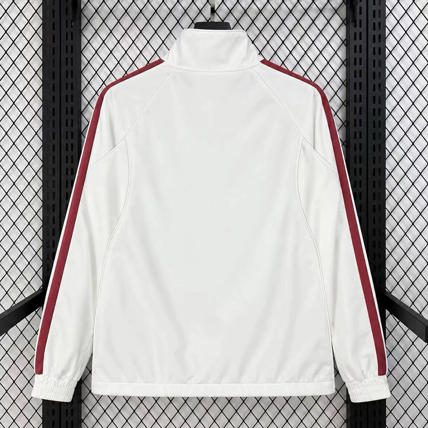 Real Madrid 26-27 Home Windbreaker Jacket - White With Maroon - UnitedFutballJersey