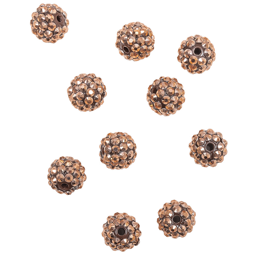 Copper Rhinestone and Resin Faceted 14mm Beads - 10pc - Joann Fabrics