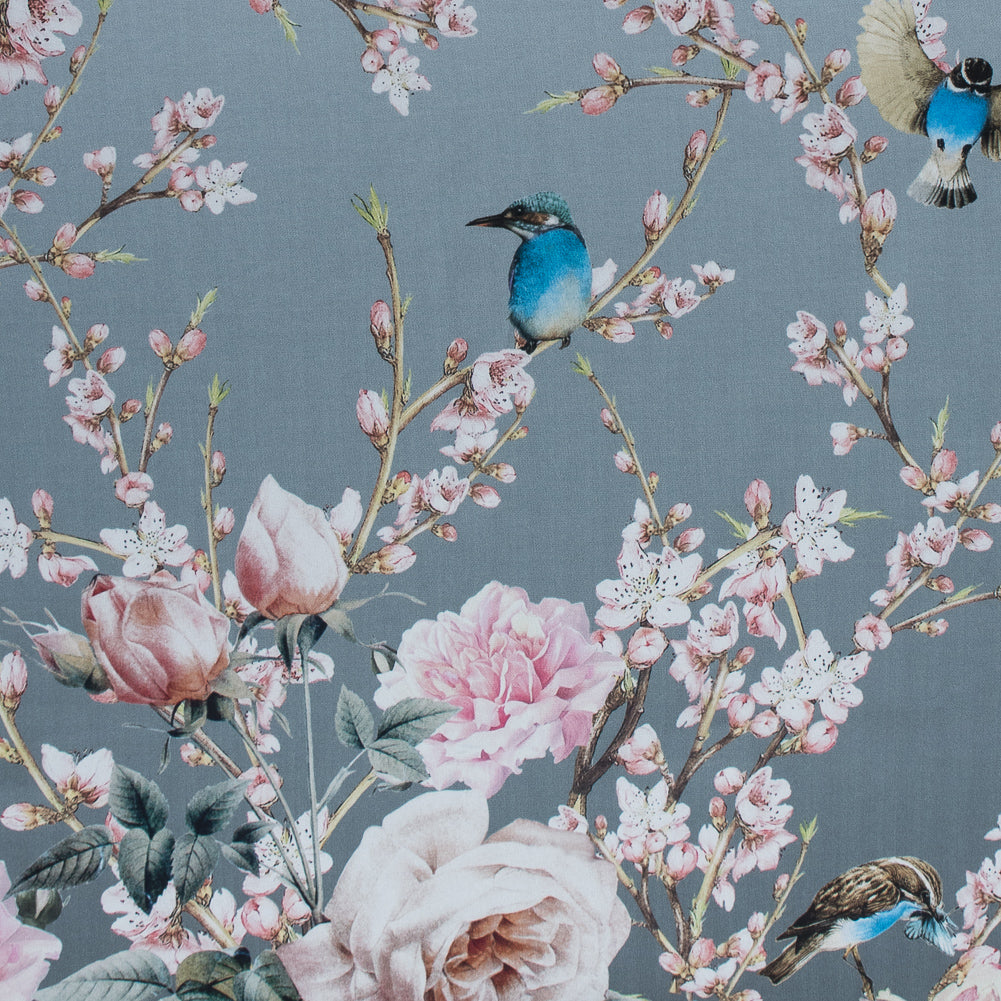 Roses, Hummingbirds and Butterflies Digitally Printed on a Lily Pad Premium Mikado/Twill - Joann Fabrics