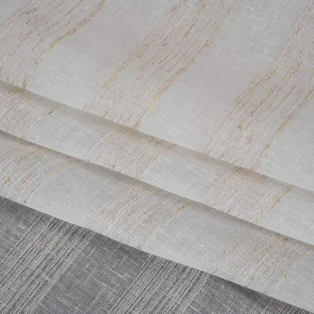 Slubbed Double Wide Drapery Sheers Fabric - Sand Textured Stripes - British Imported - Joann Fabrics