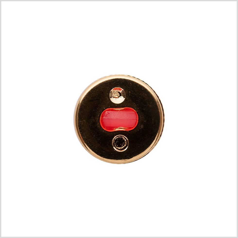 Italian Pink and Gold Edged Shank Back Button - 20L/12.5mm - Joann Fabrics