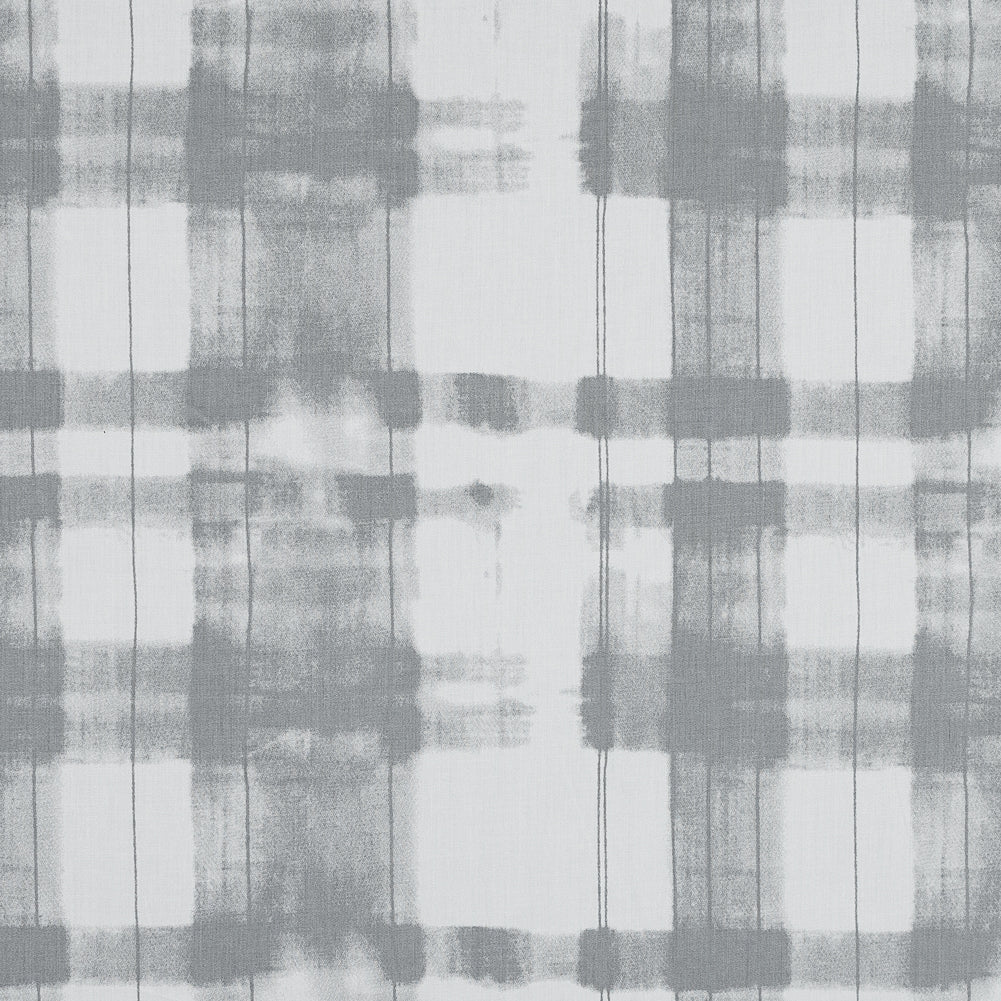 Gray and White Painterly Plaid Printed Cotton Crepe - Joann Fabrics