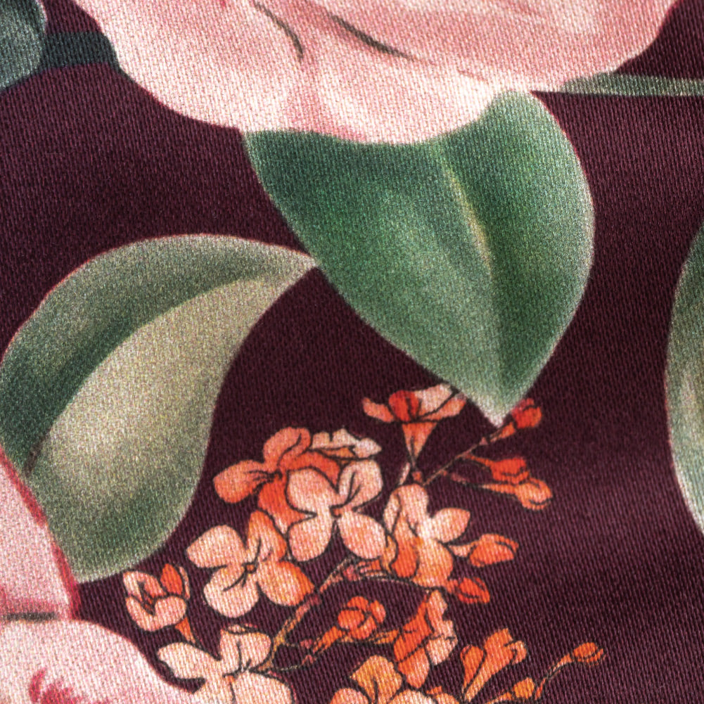 Stretch Cotton Sateen - Deep Purple Floral - Baroque Bouquet Print - Mood Exclusive Wisteria Collection - Joann Fabrics
