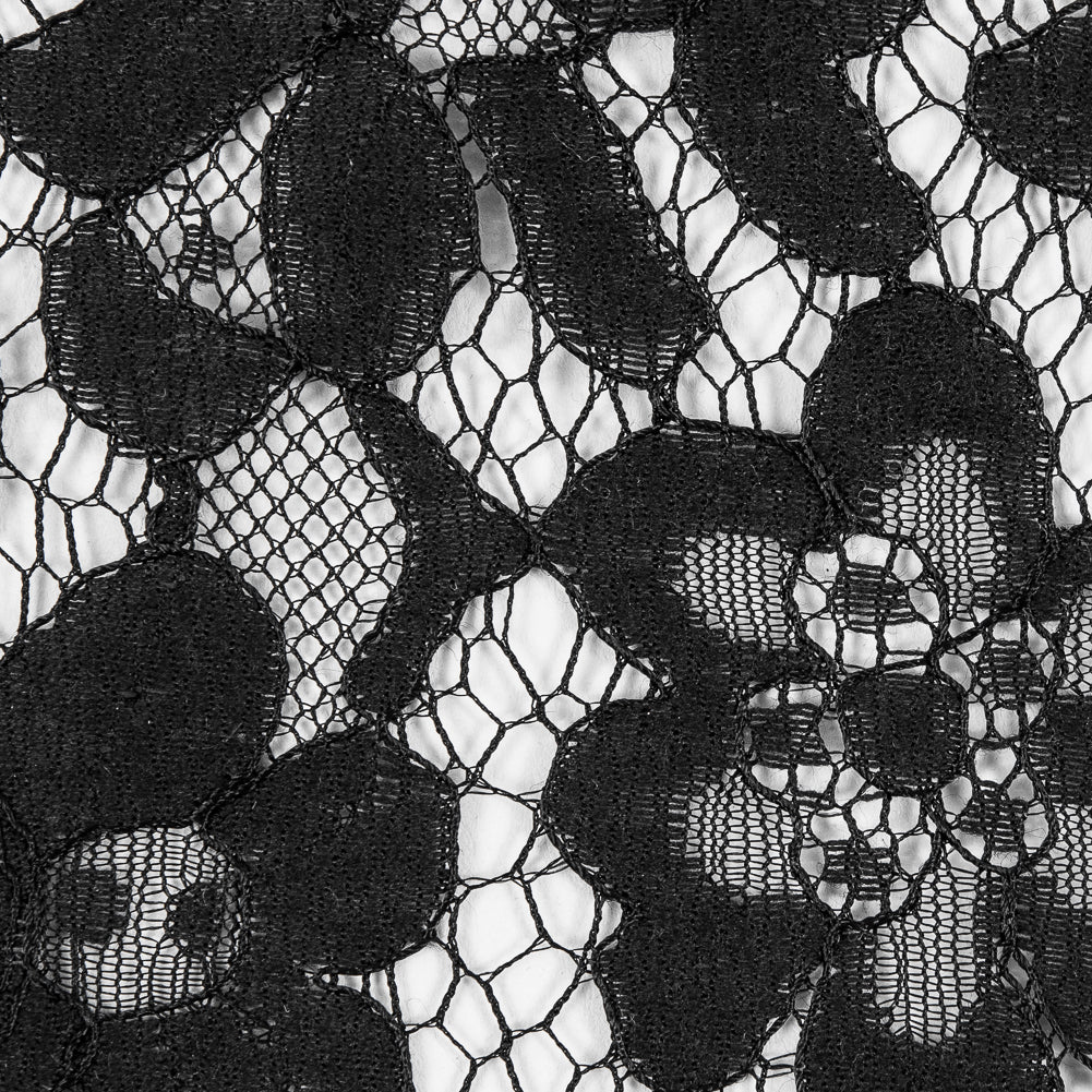 Black Floral Re-Embroidered Lace - Joann Fabrics