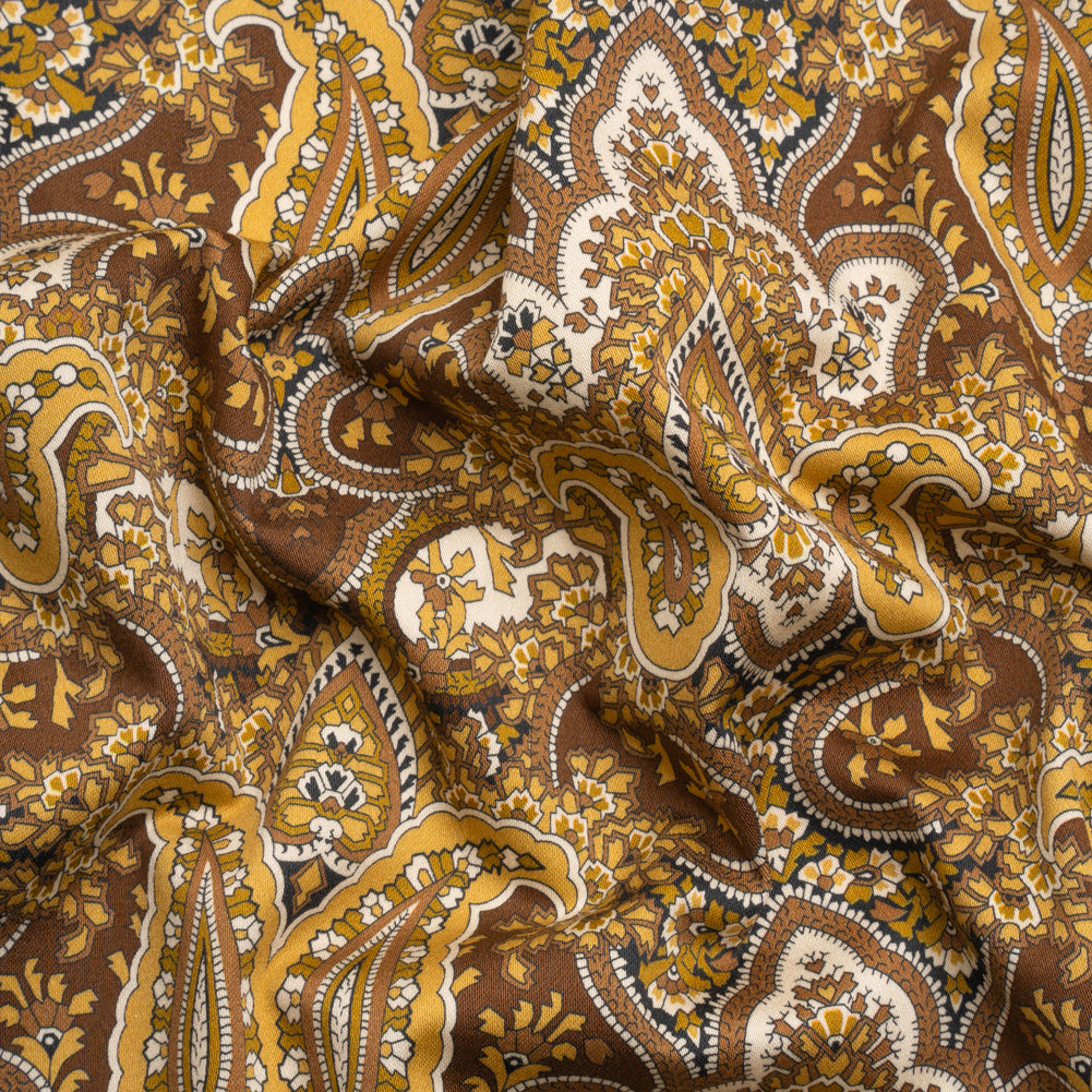Mood Exclusive Brown Paisley Party Stretch Cotton Sateen - Joann Fabrics
