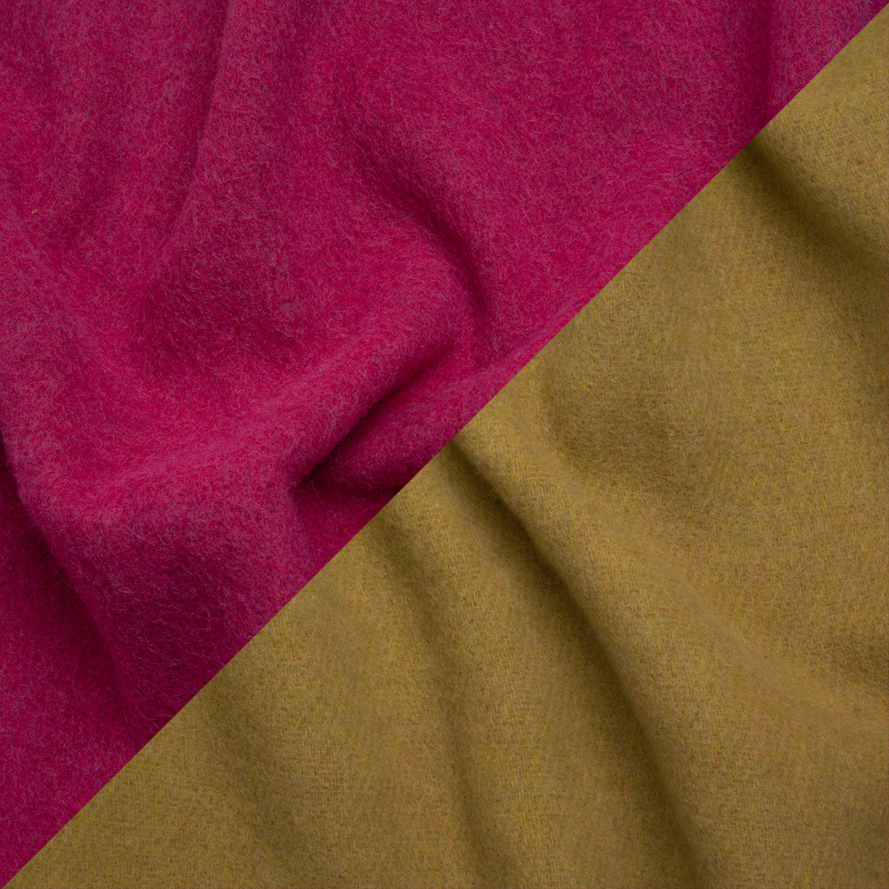 Italian Camel and Fuchsia Brushed Wool and Polyester Double Cloth Coating - Joann Fabrics