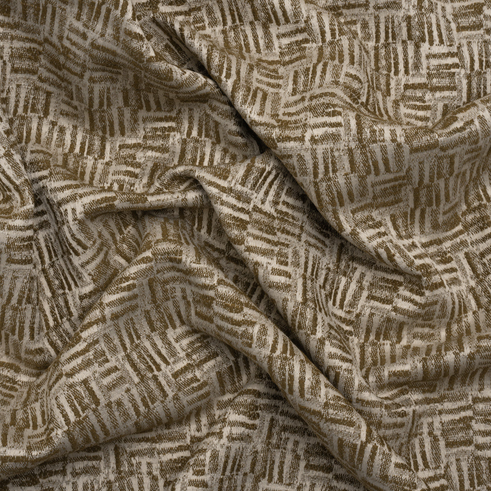 Recycled Polyester and Cotton Drapery Jacquard - Brass Little Lines - British Imported - Joann Fabrics