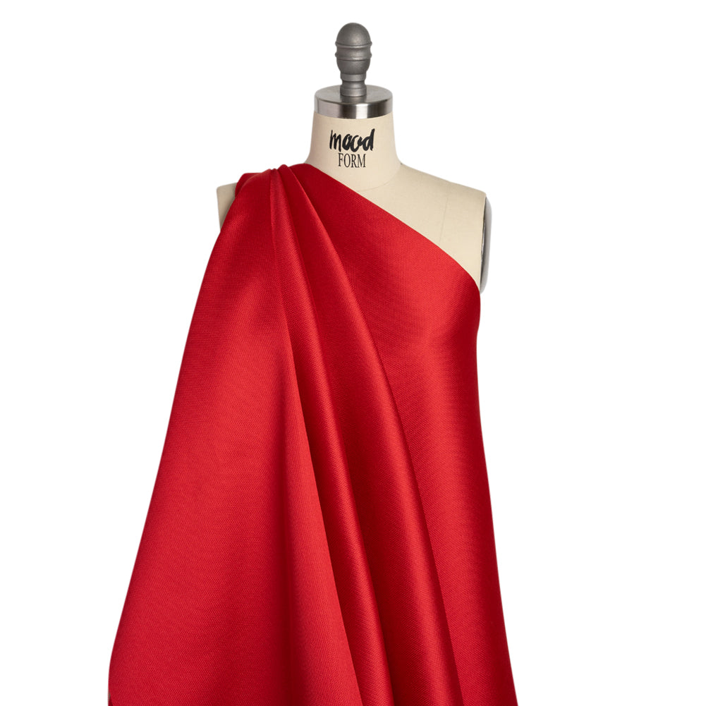 Polyester and Silk Mikado Pique Made in Italy - True Red - Premium Collection - Joann Fabrics