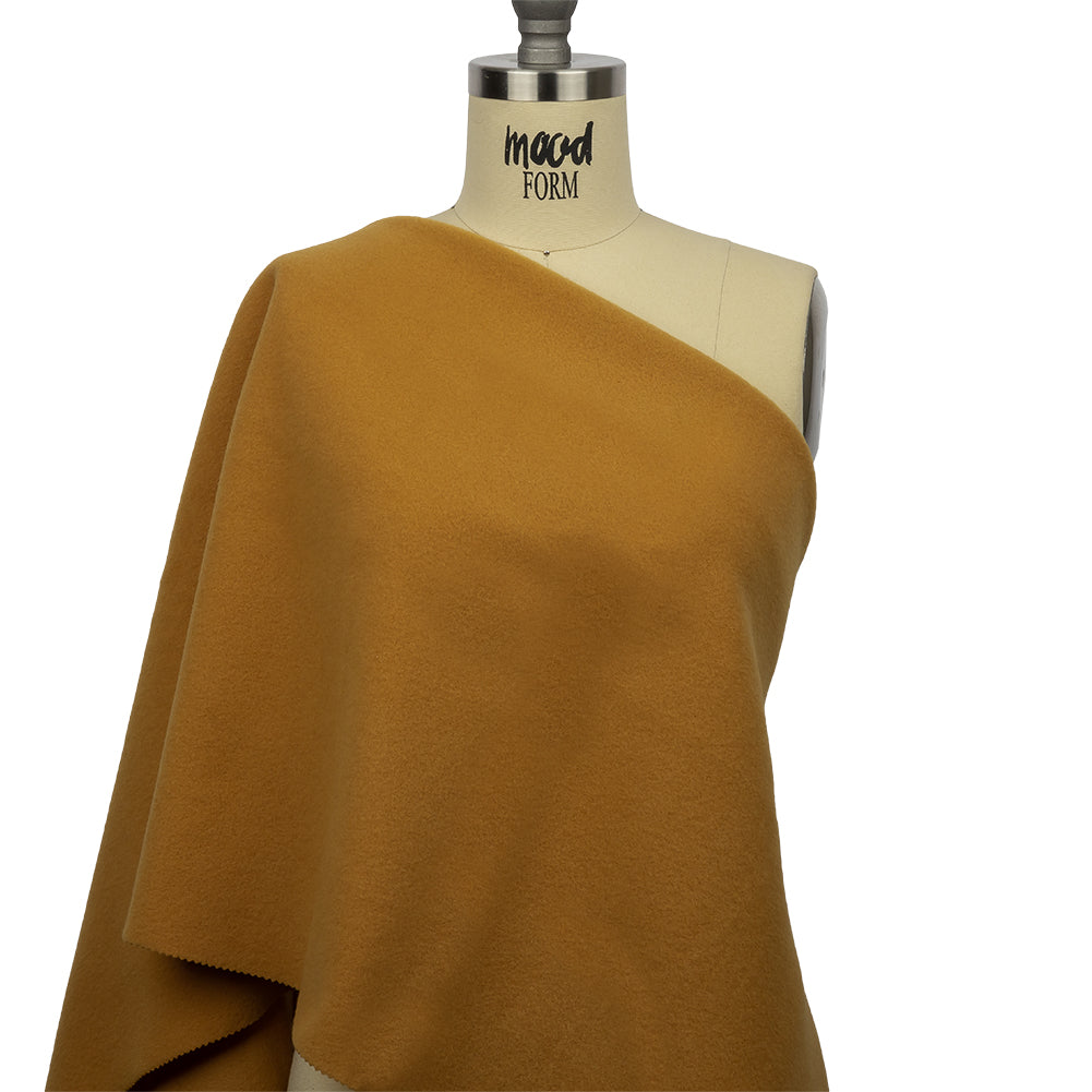 Wool and Cashmere Coating Made in Italy - Yellow Ochre - Alberini Collection - Joann Fabrics
