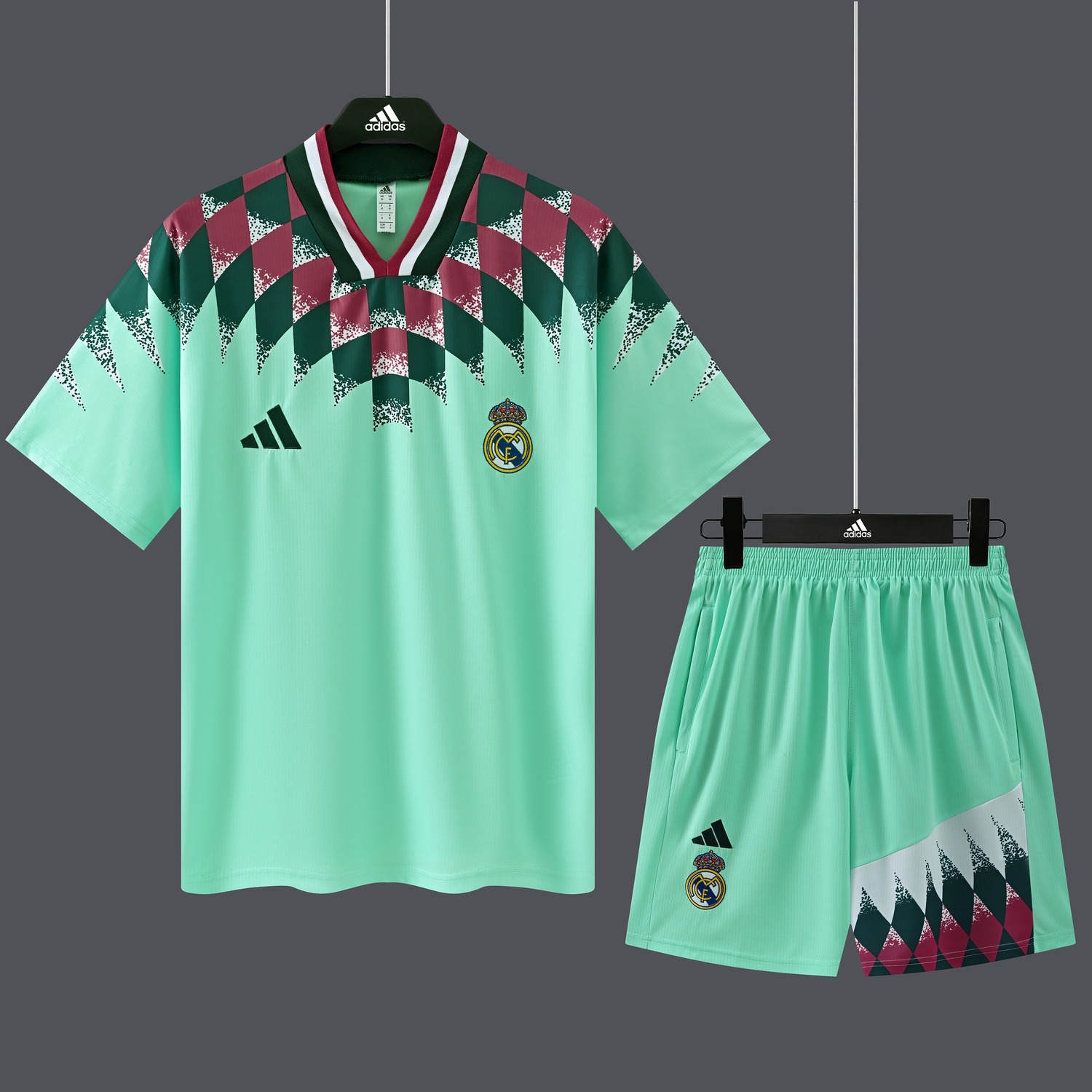 Real Madrid 26-27 Short-Sleeve Training Set - Mint Green With Green Pink - UnitedFutballJersey