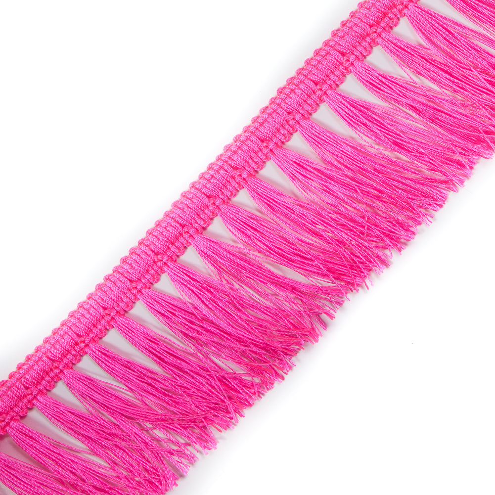 Italian Neon Pink Tassel Fringe - 2.5
