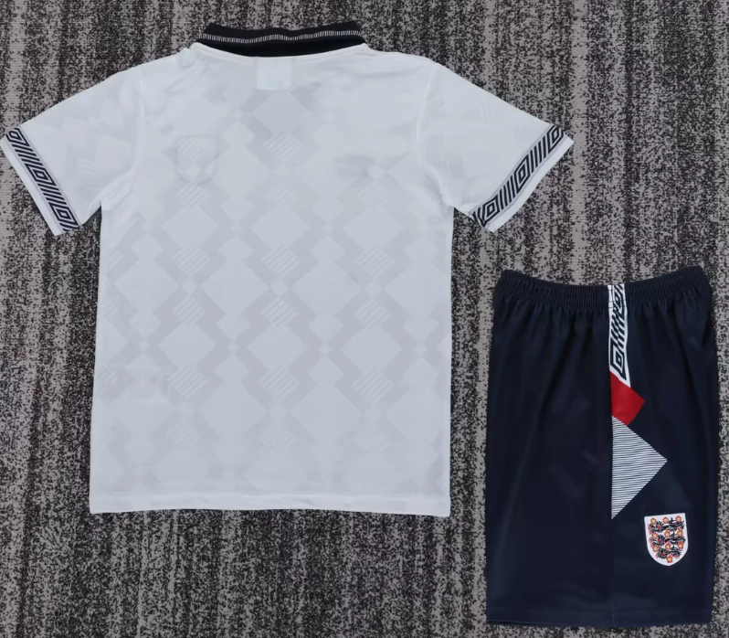1990 Retro England Home Football Jersey 1:1 Thai Quality Kids Size