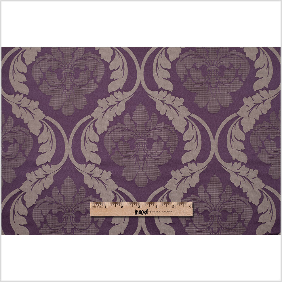Plum Wine Floral Damask-Pattern Satin Jacquard - Joann Fabrics