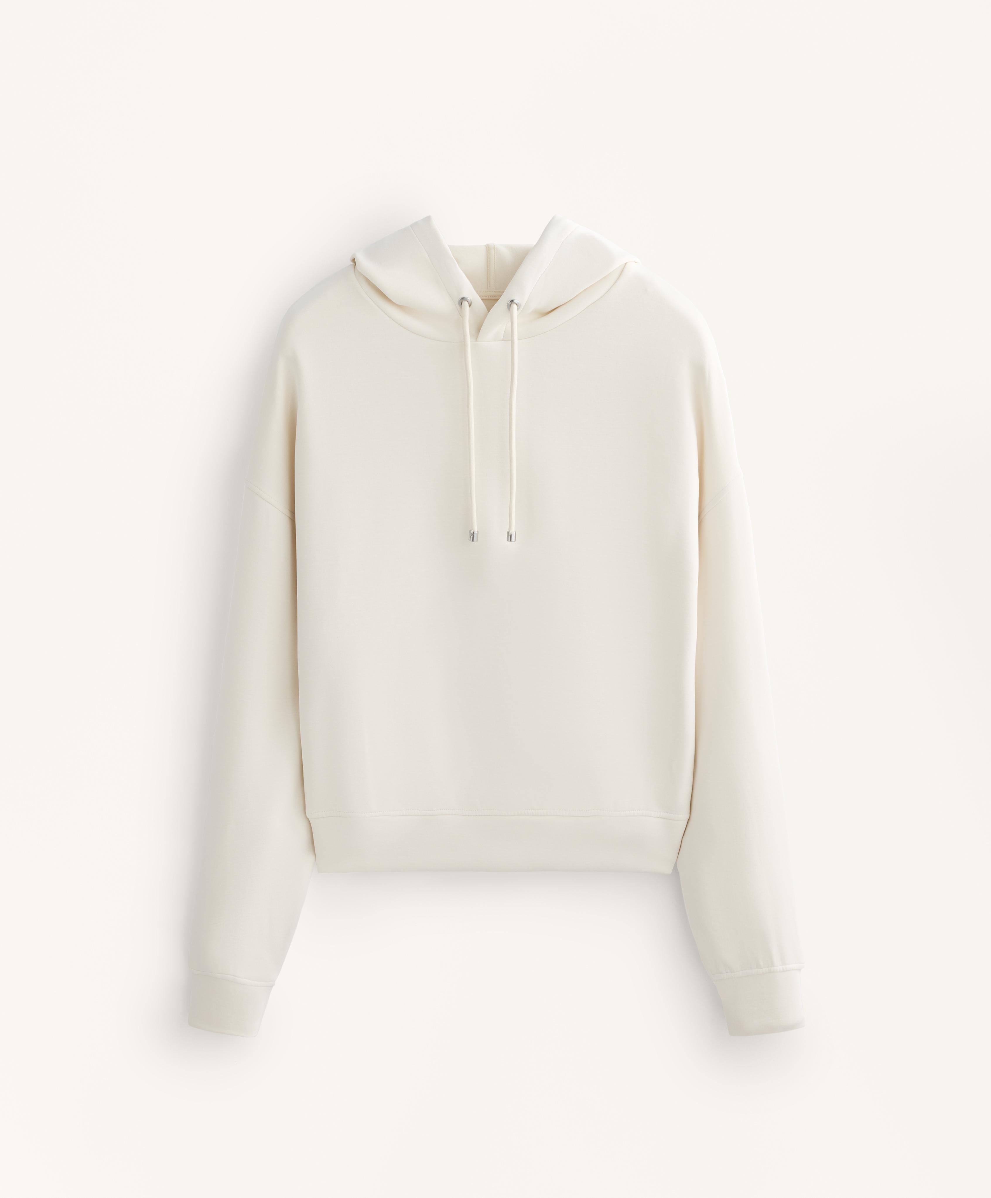 Boxy hoodie with brushed modal