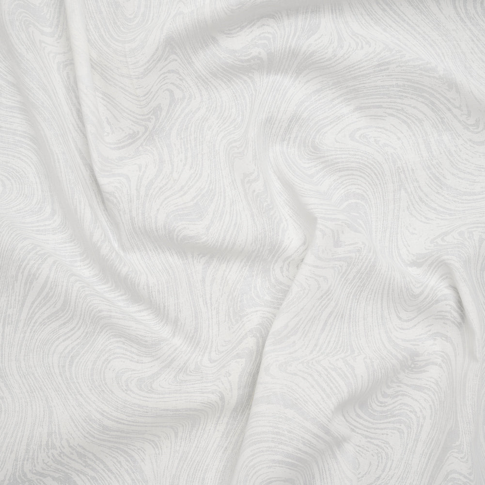 Printed Quilting Cotton by Patrick Lose for Northcott - White on White Marbled - Basically Black & White Collection - Joann Fabrics