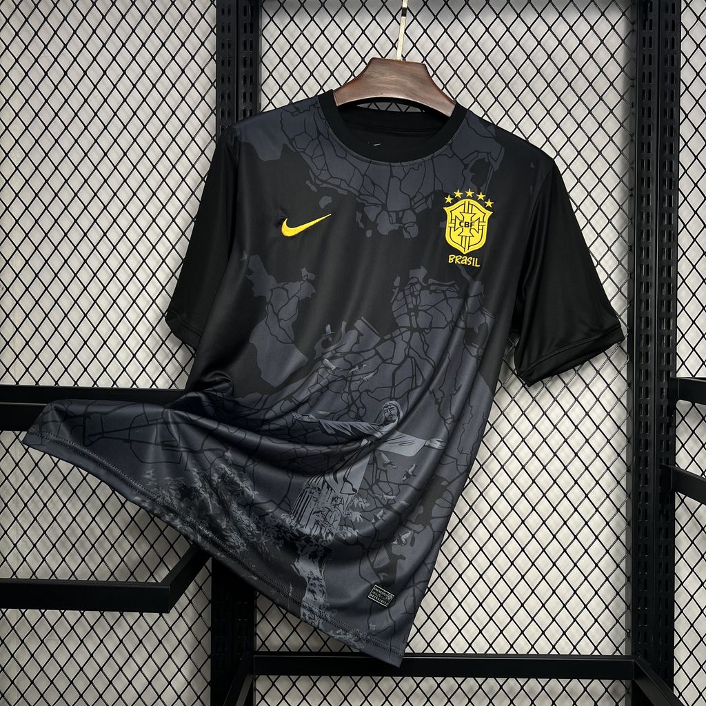 2024/2025 Brazil Special Edition Jesus  Black Soccer Jersey 1:1 Thai Quality
