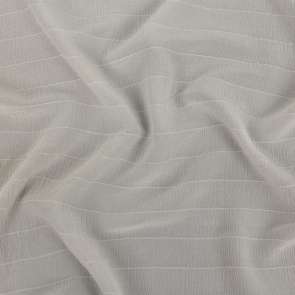 Famous Australian Designer Sugar Swizzle Crinkled Silk Crepe with Tonal Woven Stripes - Joann Fabrics