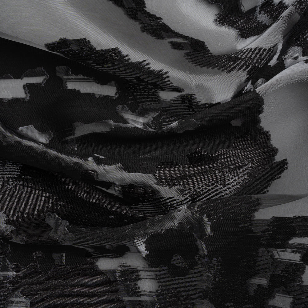 Metallic Black Abstract Luxury Burnout Brocade - Joann Fabrics