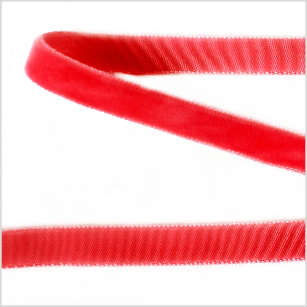Single Faced Velvet Ribbon Made in Italy - 3/8