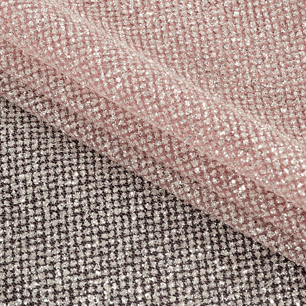 Tulle with Metallic Platinum Glitter - Dark Dusty Rose - Platina Collection - Joann Fabrics