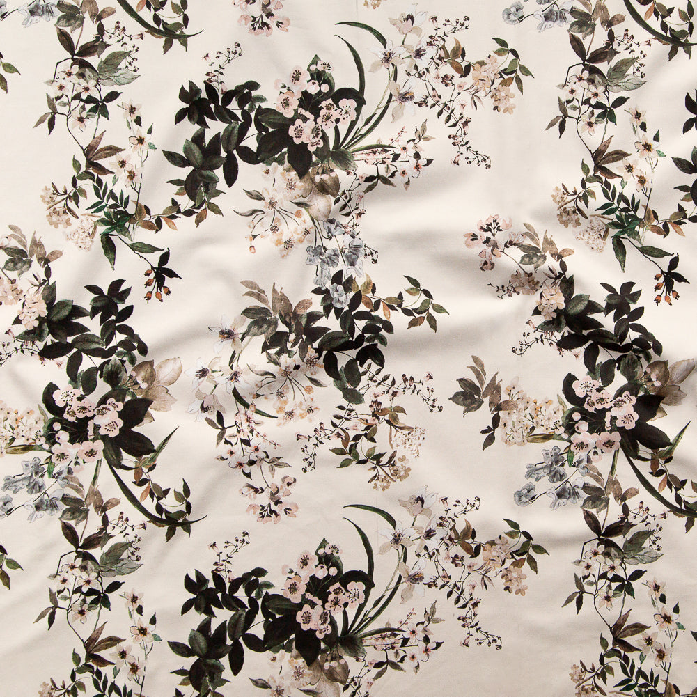 Stretch Cotton Sateen - Antique White Floral - Aesthetic Matters Print - Mood Exclusive Kenko Collection - Joann Fabrics