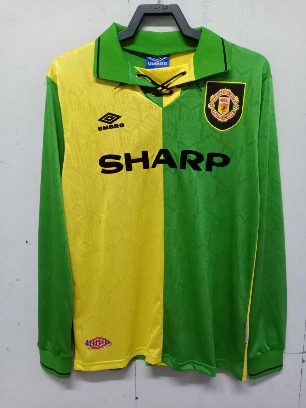 1992/1994 Retro Long Sleeve Manchester United Third Away Football Shirt 1:1 Thai Quality