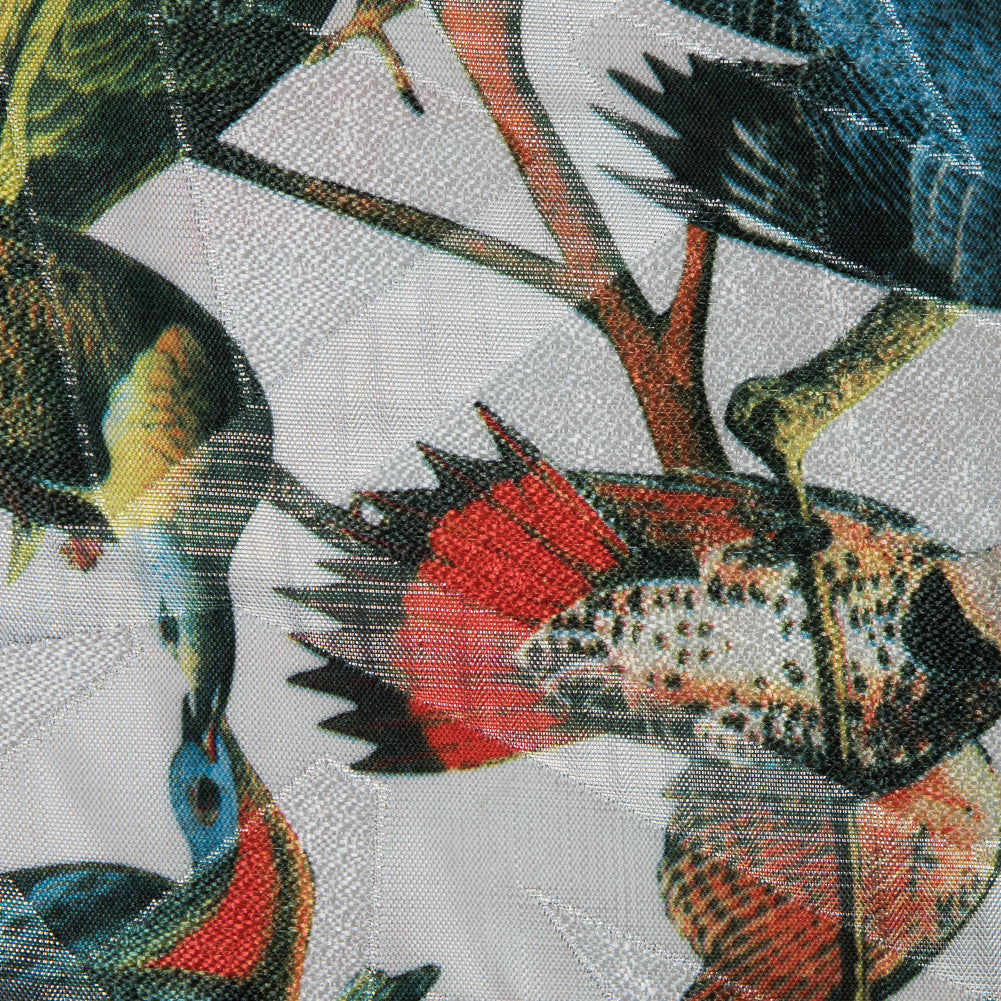 White Parakeet Printed Polyester Jacquard - Joann Fabrics
