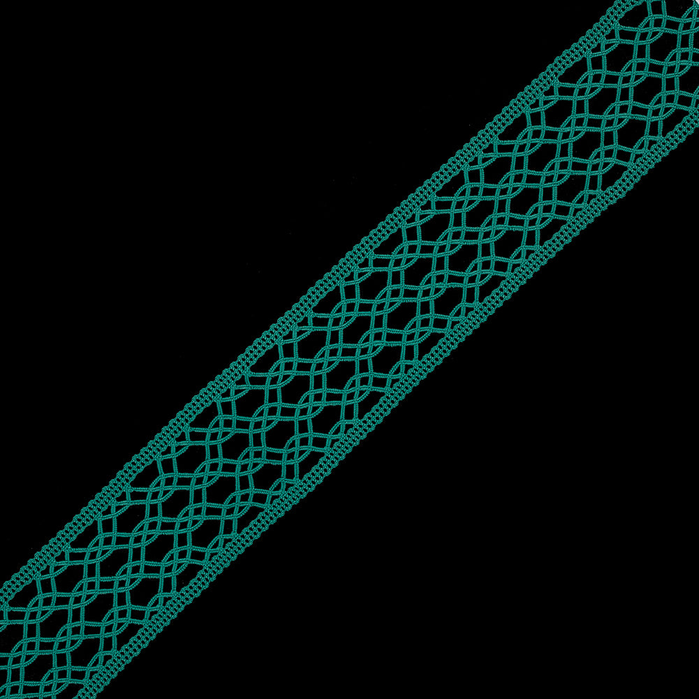 Kelly Green European Crochet Trim - 2.25